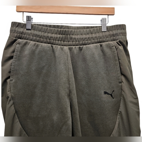 Puma Evostripe Modern Streetwear Motor Joggers Pants Olive Green Size Large - Picture 2 of 16